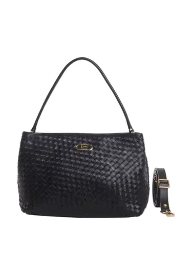 Bolsa de Mao Couro Tresse Preto Media  - 78012.25