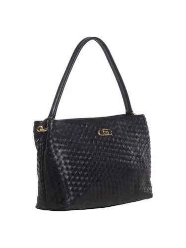 Bolsa de Mao Couro Tresse Preto Media  - 78012.25
