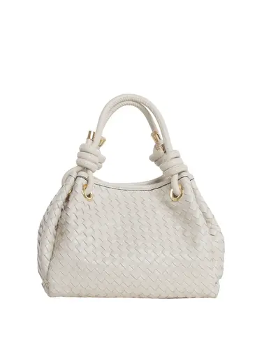 Bolsa Mao Couro Tresse Marfim Media 78014.25