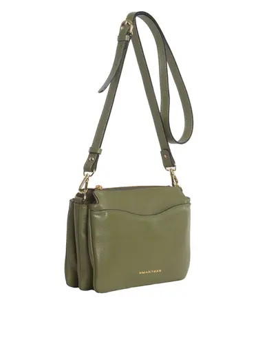 Bolsa Transversal Couro Oliva Pequena 78022.25