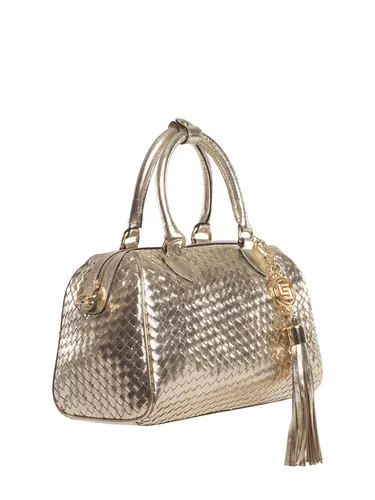 Bolsa Tote Couro Tresse Metalizado Ouro Media 78031.25