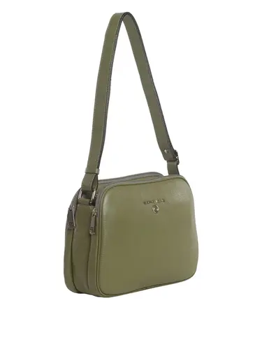 Bolsa Transversal Couro Oliva Media 78045.25