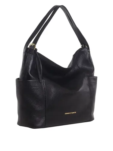 Bolsa Hobo Couro Preto Grande 78052.25