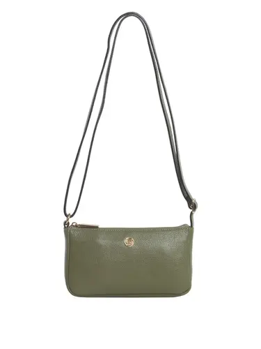 Bolsa Transversal Couro Oliva Pequena 78053.25