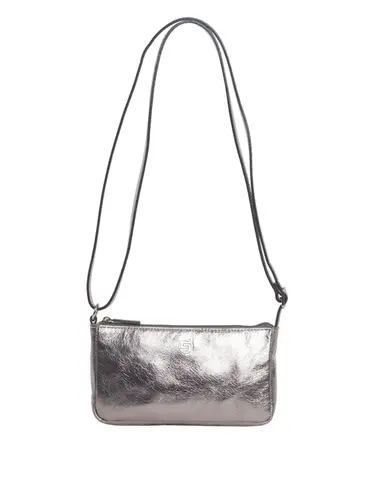 Bolsa Transversal Couro Metalizado Inox Pequena 78053.25