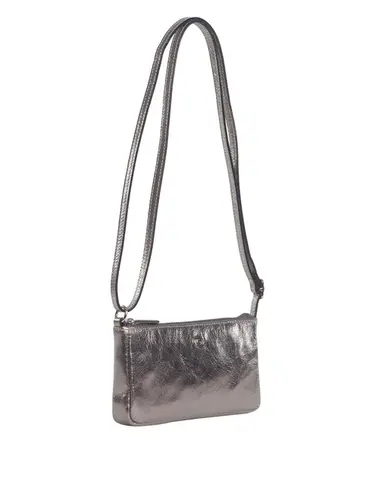 Bolsa Transversal Couro Metalizado Inox Pequena 78053.25