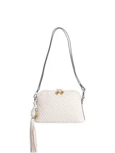Bolsa Transversal Couro Drops Marfim Pequena 78060.25