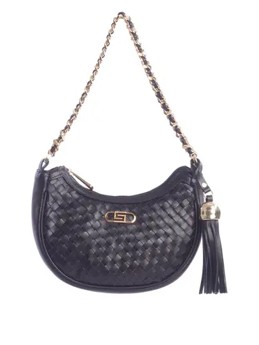 Bolsa Tiracolo Couro Tresse Preto Media 78066.25