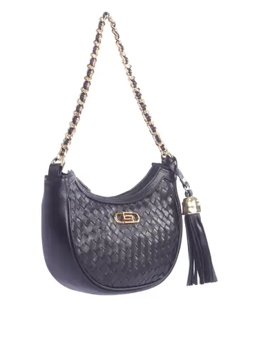 Bolsa Tiracolo Couro Tresse Preto Media 78066.25