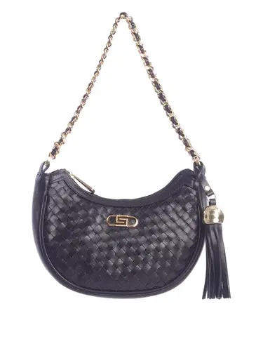 Bolsa Tiracolo Couro Tresse Preto Media 78066.25