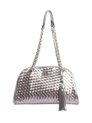 Bolsa Tiracolo Couro Tresse Metalizado Inox Media 78065.25
