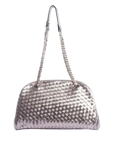 Bolsa Tiracolo Couro Tresse Metalizado Inox Media 78065.25