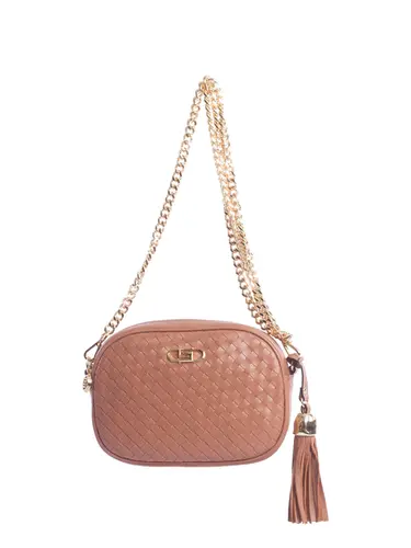 Bolsa Transversal Couro Tresse Mocha Mousse Pequena 78064.25