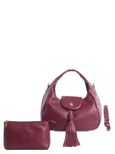 Bolsa de Mao Couro Burgundy Media 78062.25