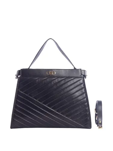 Bolsa Tiracolo Couro Preto Media 78071.25