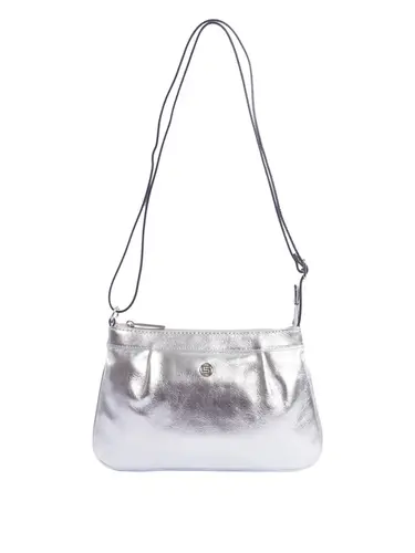 Bolsa Transversal Couro Prata Pequena 78082.25
