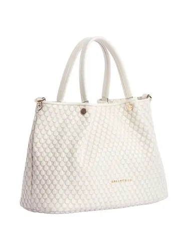 Bolsa Tote Couro Drops Marfim Media 78061.25