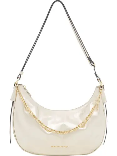 Bolsa Transversal Couro Metalizado Ouro Light Media 78069.25