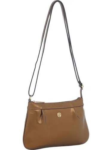 Bolsa Transversal Couro Metalizado Bronze Pequena 78082.25