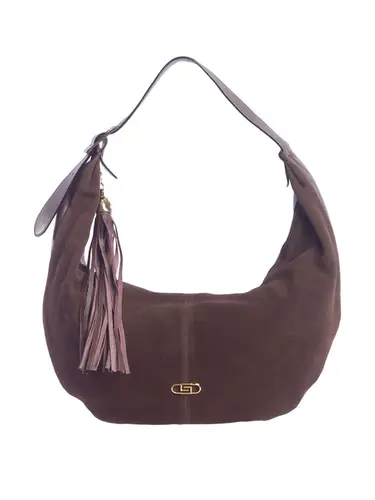 Bolsa Hobo Couro Camurça Chocolate Grande 78077.25