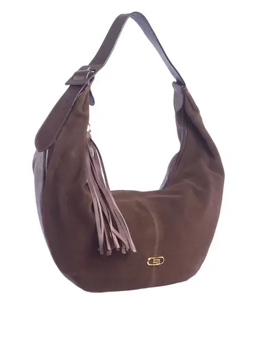Bolsa Hobo Couro Camurça Chocolate Grande 78077.25