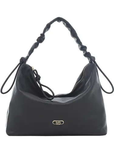 Bolsa Tiracolo Couro Preto Grande 78081.25