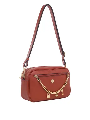 Bolsa Transversal Couro Tijolo Médio 70008.26
