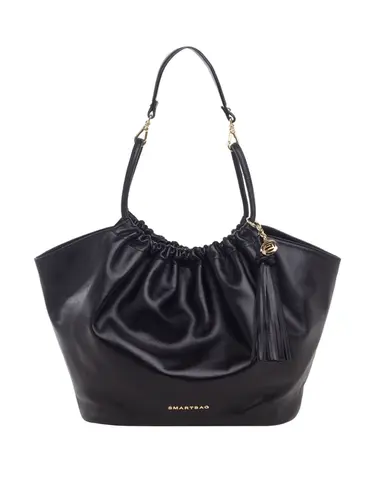 Bolsa Tiracolo Couro Preto Grande 70019.26