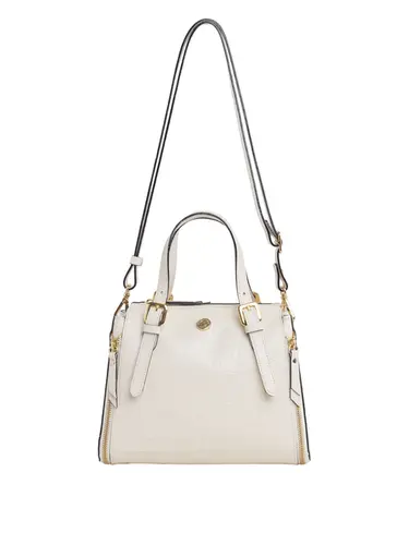 Bolsa de Mão Couro Croco Marfim Médio 70025.26