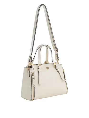 Bolsa de Mão Couro Croco Marfim Médio 70025.26