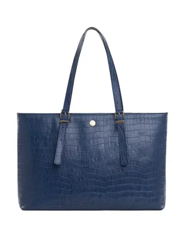 Bolsa Tiracolo Couro Croco Marinho Grande 70075.26