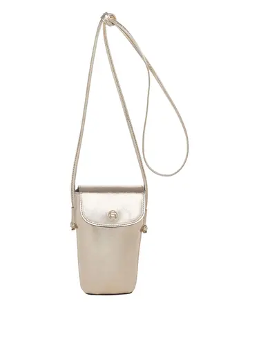 Bolsa Transversal Couro Pequena Metalizado Ouro Light  70074.26