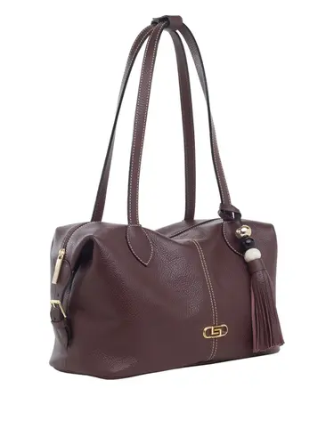 Bolsa Tiracolo Couro Marrom Média 70038.26