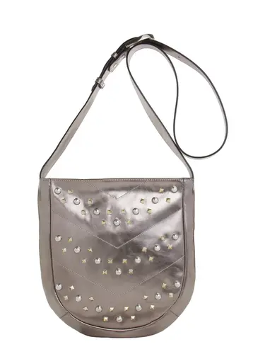 Bolsa Transversal Couro Metalizado Inox Media 79041.26