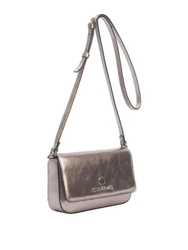 Bolsa Transversal Pequena Couro Metalizado Inox 70001.26