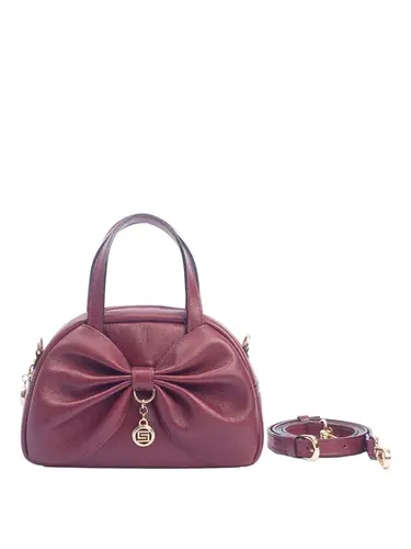 Bolsa Transversal Pequena Couro Bordo 70003.26