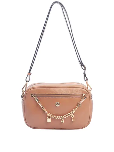 Bolsa Transversal Couro Caramelo Médio 70008.26