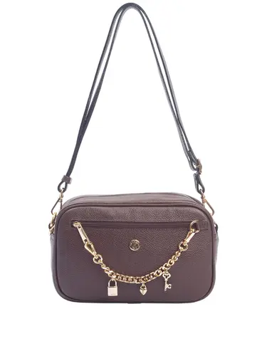 Bolsa Transversal Couro Marrom Médio 70008.26