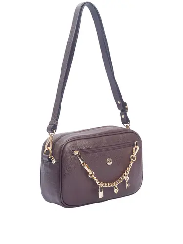 Bolsa Transversal Couro Marrom Médio 70008.26
