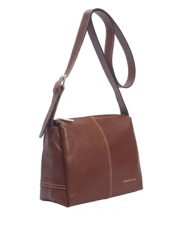 Bolsa Transversal Couro Toffee Médio 70023.26