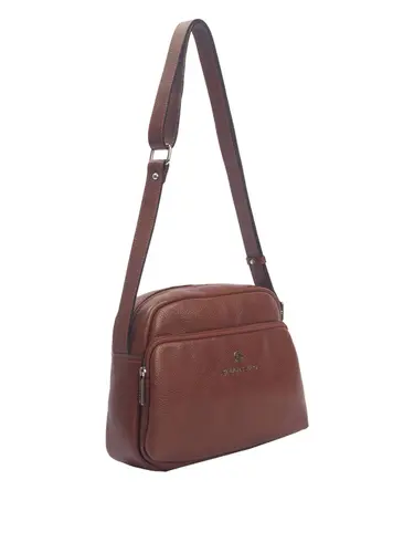 Bolsa Transversal Media Couro Toffee 70027.26