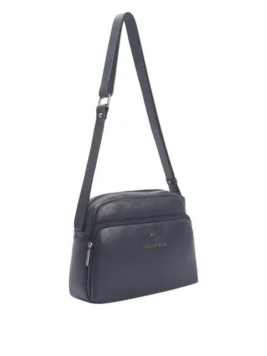 Bolsa Transversal Media Couro Marinho 70027.26