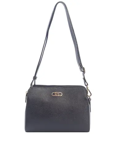 Bolsa Transversal Media Couro Preto 70036.26