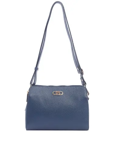 Bolsa Transversal Media Couro Marinho 70036.26