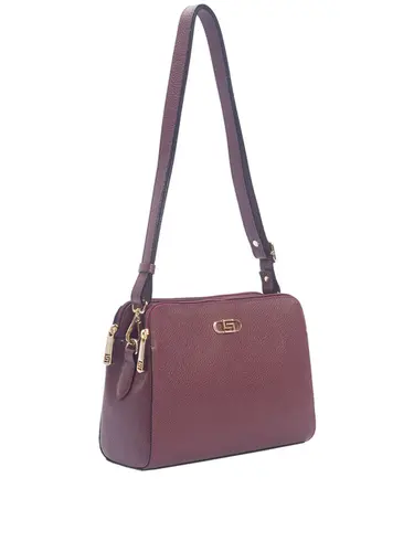 Bolsa Transversal Media Couro Bordo 70036.26