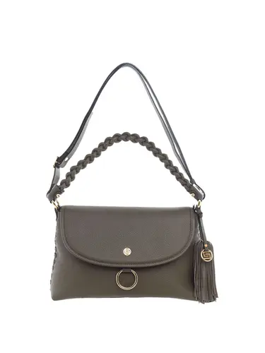 Bolsa Transversal Media Couro Oliva 70044.26
