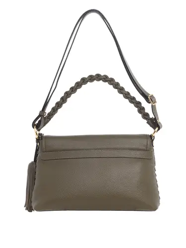 Bolsa Transversal Media Couro Oliva 70044.26