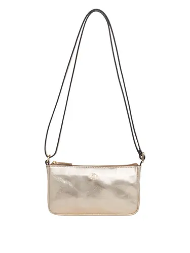 Bolsa Transversal Pequena Couro Metalizado Ouro Light 70053.26