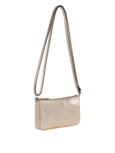 Bolsa Transversal Pequena Couro Metalizado Ouro Light 70053.26