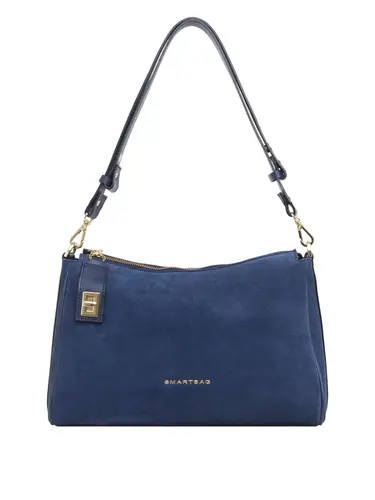 Bolsa Tiracolo Media Couro Camurça Marinho 70056.26